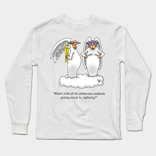 Funny Political Angel and Wife Cartoon Humor Long Sleeve T-Shirt